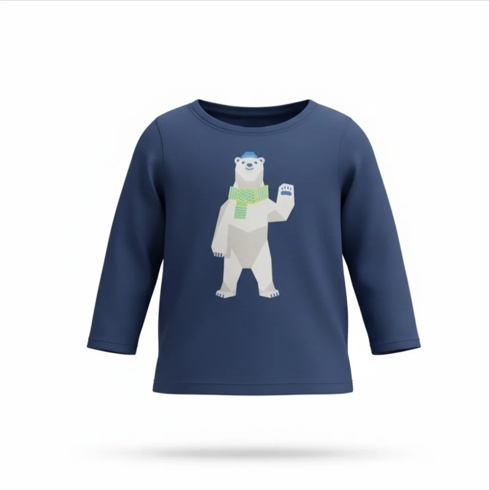 Epic Threads Navy Polar Bear Long Sleeve Tee NWT Size 4/4T